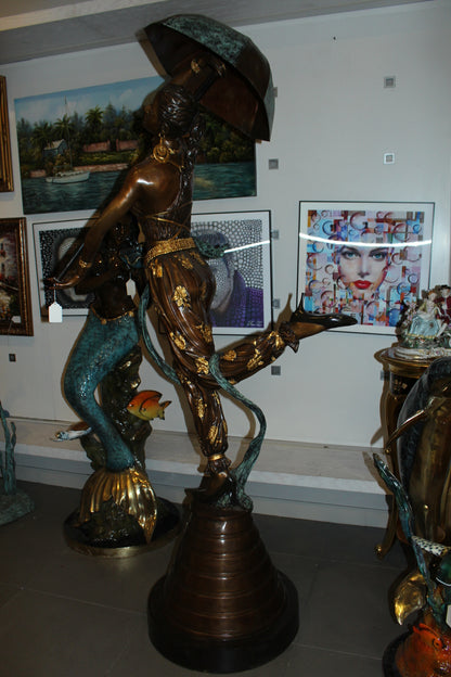 Dancer with umbrella - large Bronze Statue -  Size: 24"L x 42"W x 88"H. 