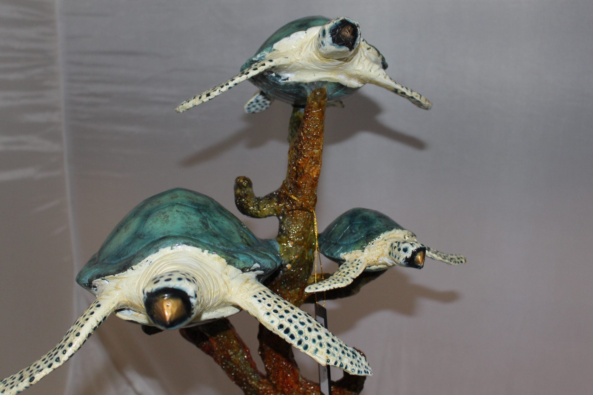 Five Sea Turtles Swimming Bronze Statue -  Size: 20"L x 16"W x 30"H. 