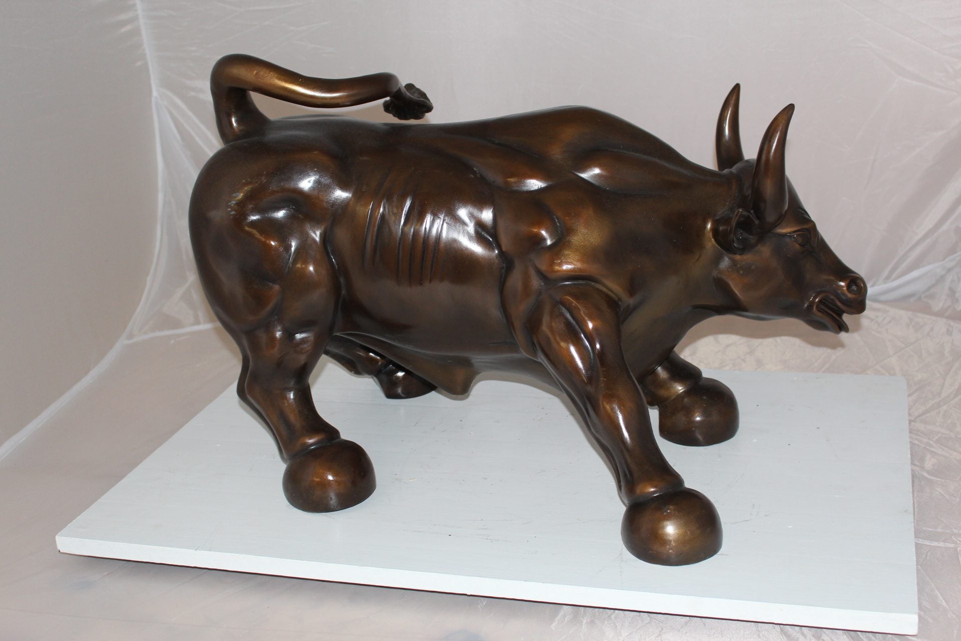 Wall street Bull -large Bronze Statue -  Size: 28"L x 16"W x 22"H. 