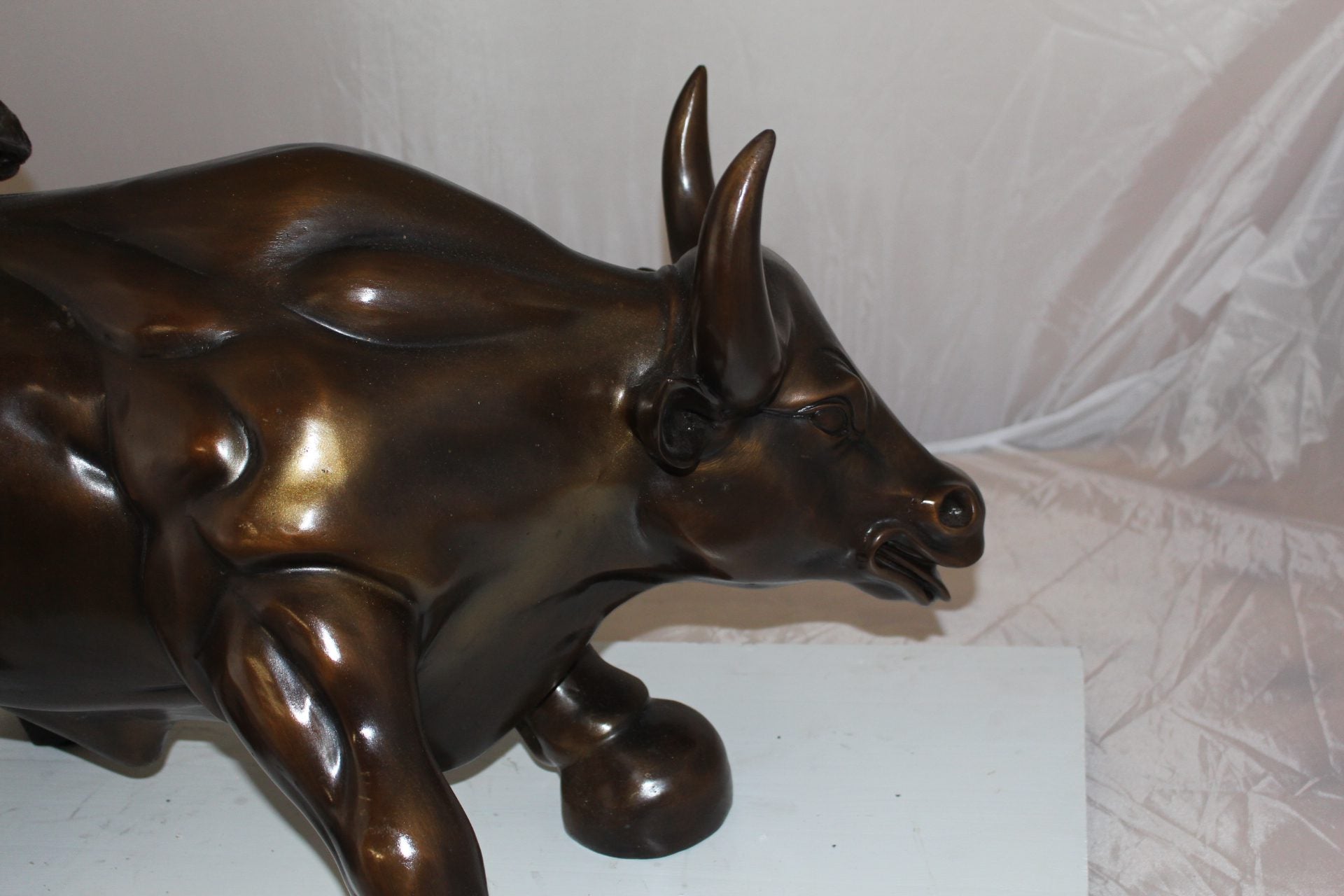 Wall street Bull -large Bronze Statue -  Size: 28"L x 16"W x 22"H. 