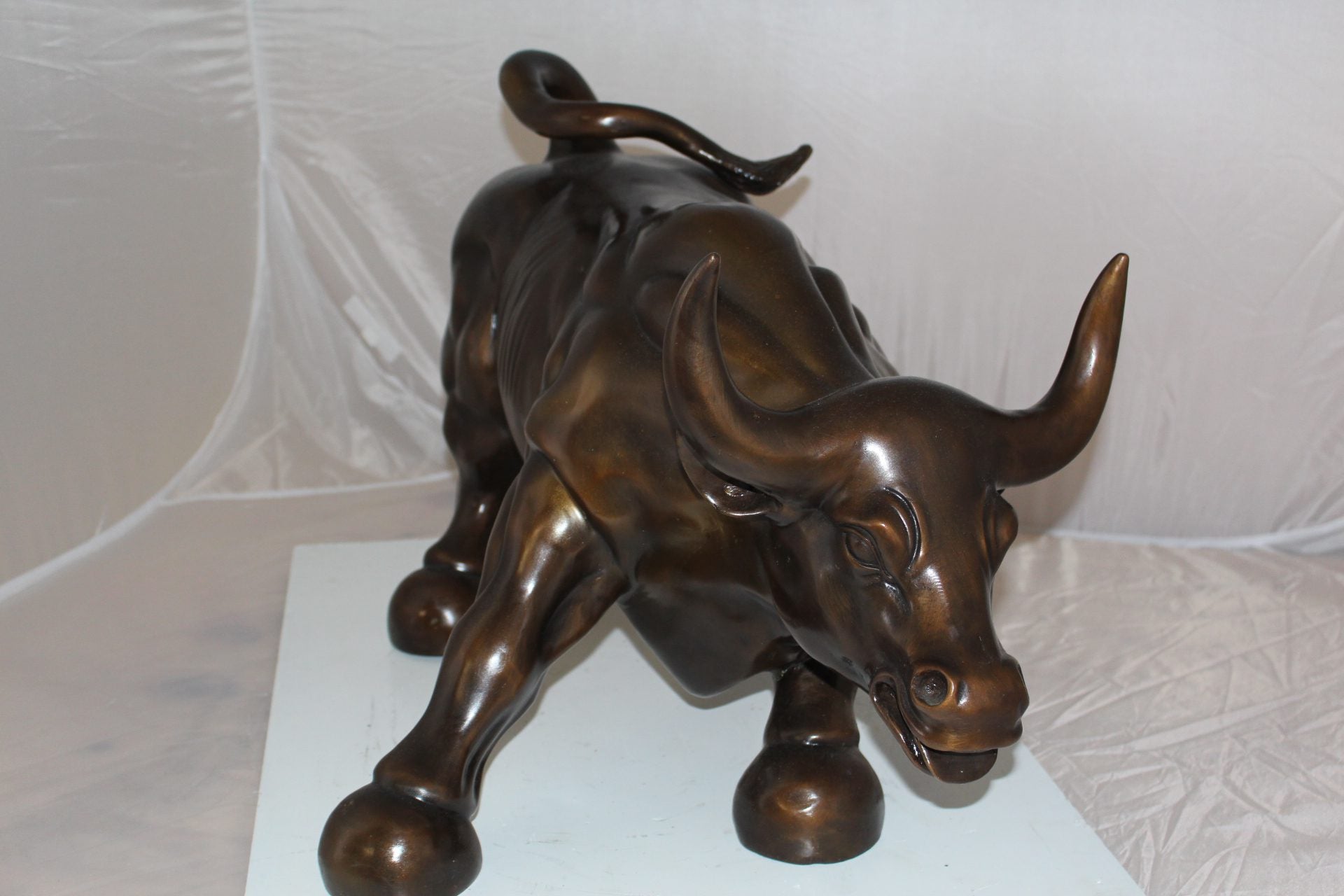 Wall street Bull -large Bronze Statue -  Size: 28"L x 16"W x 22"H. 