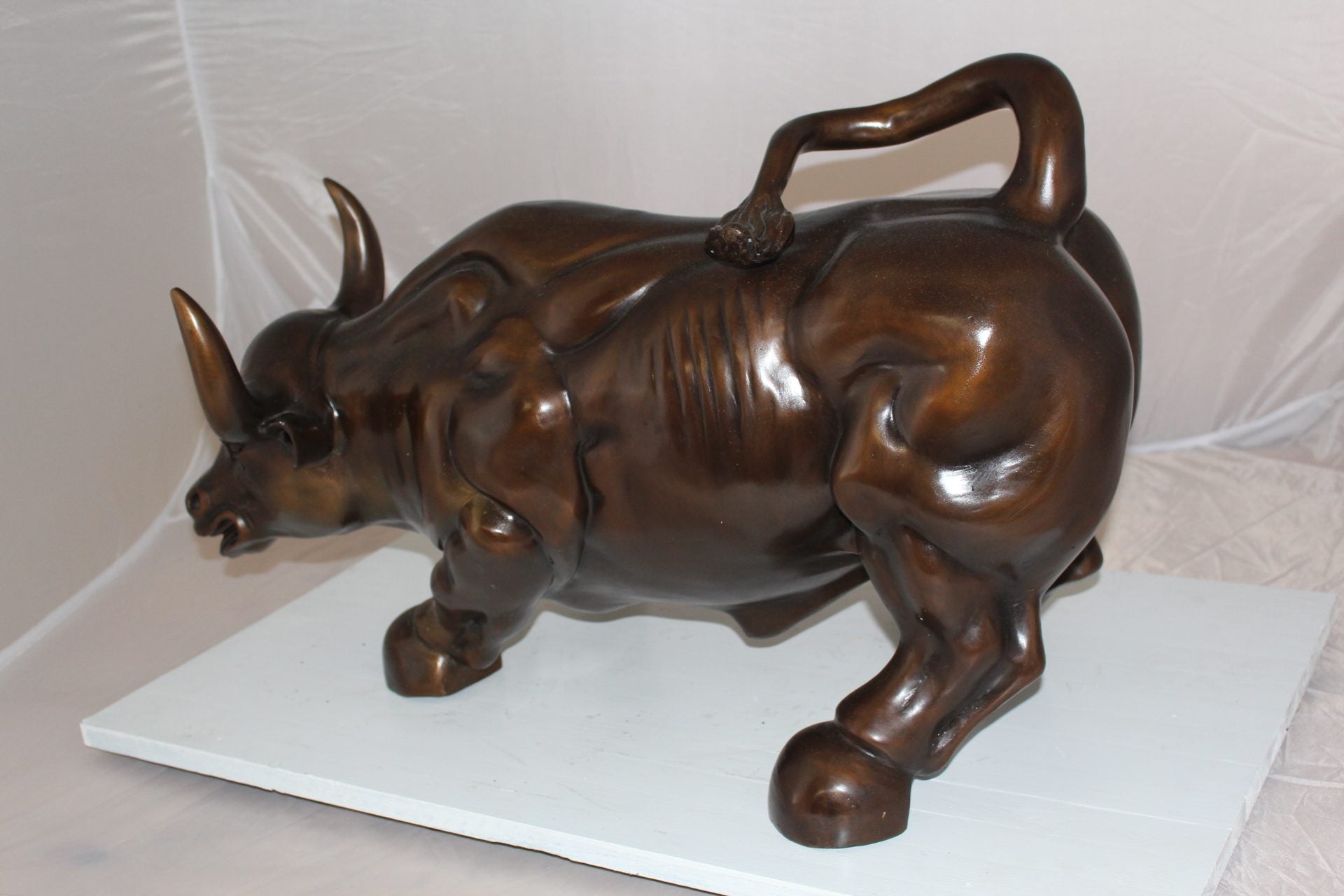 Wall street Bull -large Bronze Statue -  Size: 28"L x 16"W x 22"H. 