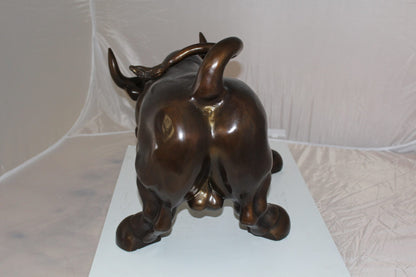Wall street Bull -large Bronze Statue -  Size: 28"L x 16"W x 22"H. 