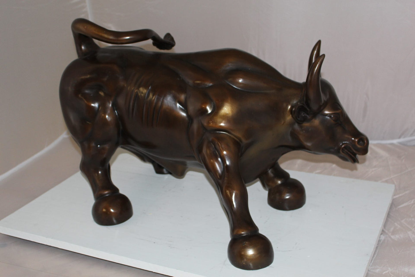 Wall street Bull -large Bronze Statue -  Size: 28"L x 16"W x 22"H. 