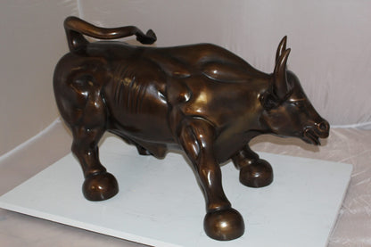 Wall street Bull -large Bronze Statue -  Size: 28"L x 16"W x 22"H. 