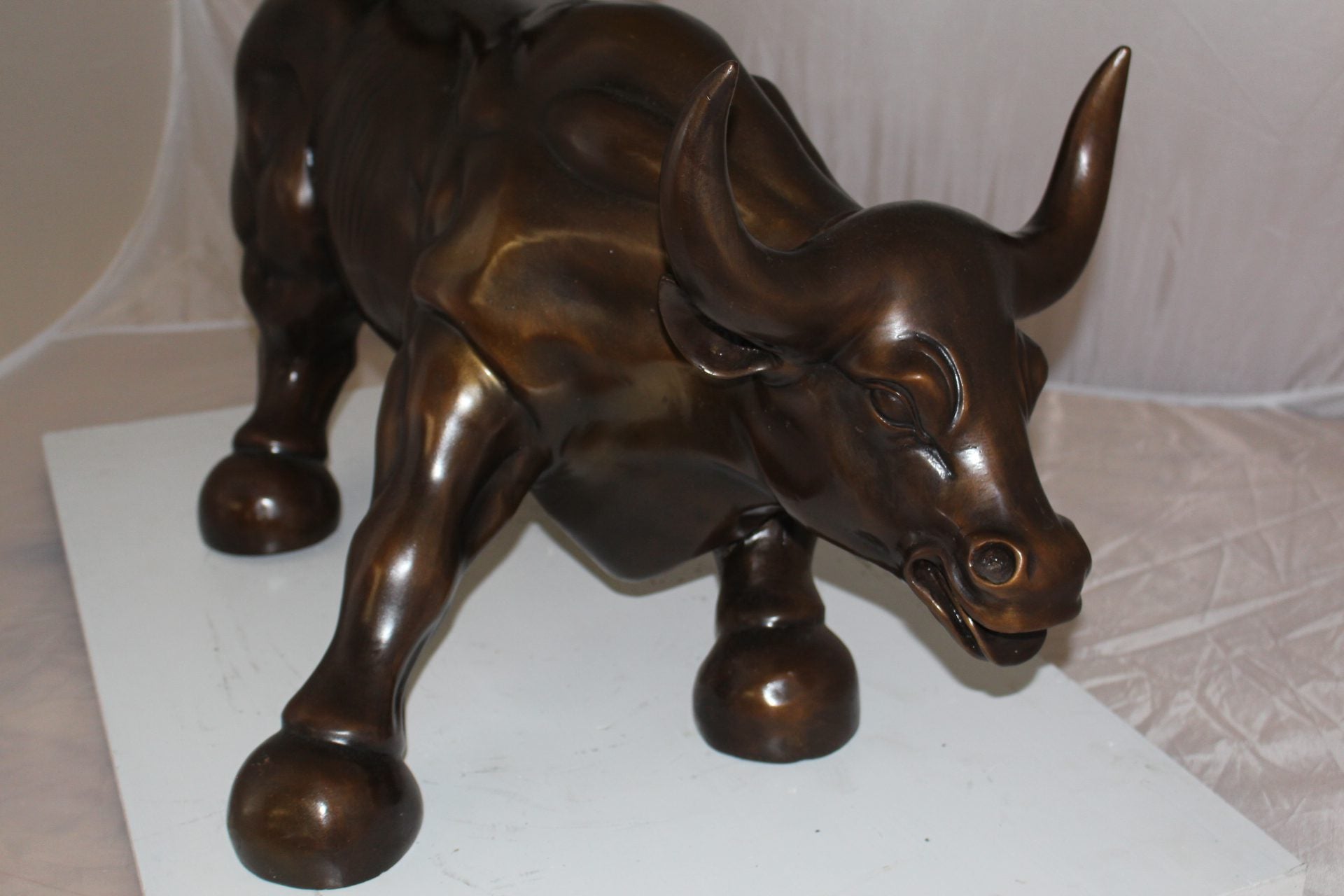 Wall street Bull -large Bronze Statue -  Size: 28"L x 16"W x 22"H. 