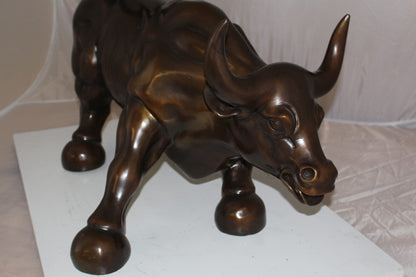 Wall street Bull -large Bronze Statue -  Size: 28"L x 16"W x 22"H. 