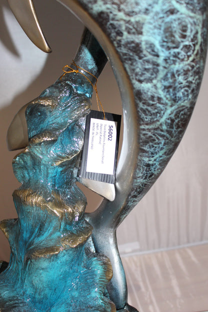 Two Dolphins fountain Bronze Statue -  Size: 22"L x 12"W x 46"H. 