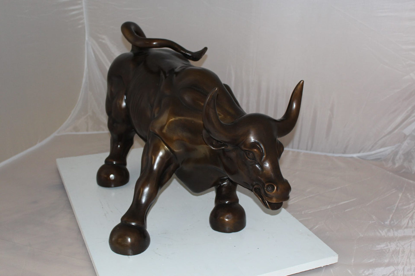 Wall street Bull -large Bronze Statue -  Size: 28"L x 16"W x 22"H. 