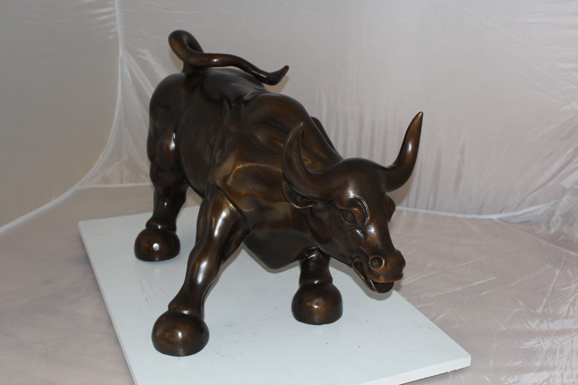 Wall street Bull -large Bronze Statue -  Size: 28"L x 16"W x 22"H. 