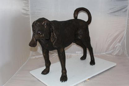 Hound dog Bronze Statue -  Size: 38"L x 12"W x 26"H. 