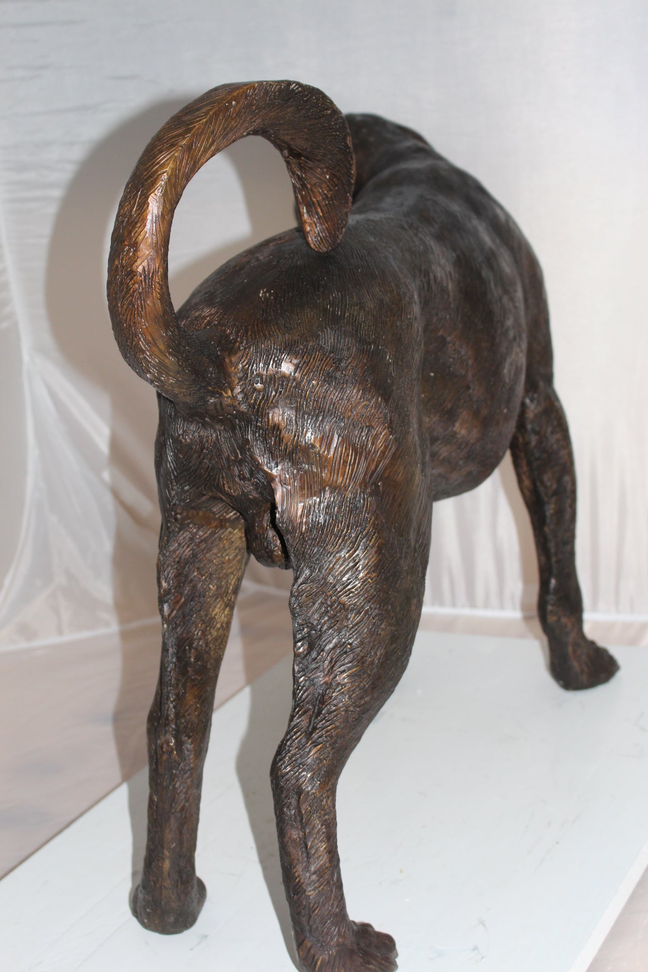 Hound dog Bronze Statue -  Size: 38"L x 12"W x 26"H. 