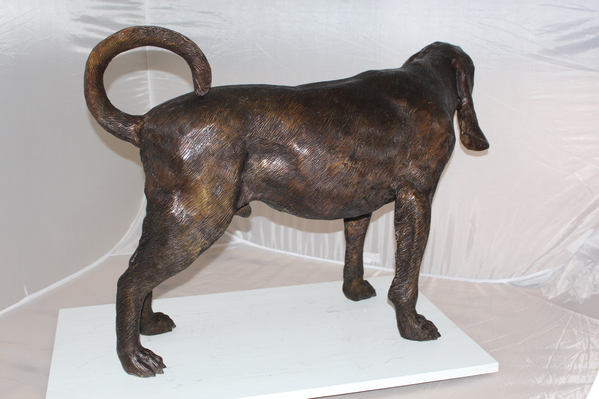 Hound dog Bronze Statue -  Size: 38"L x 12"W x 26"H. 