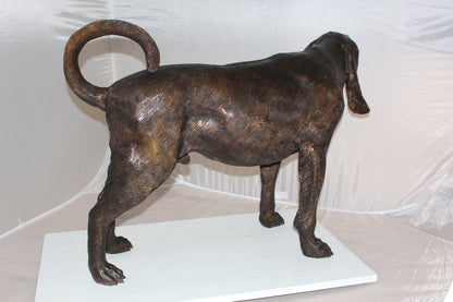 Hound dog Bronze Statue -  Size: 38"L x 12"W x 26"H. 