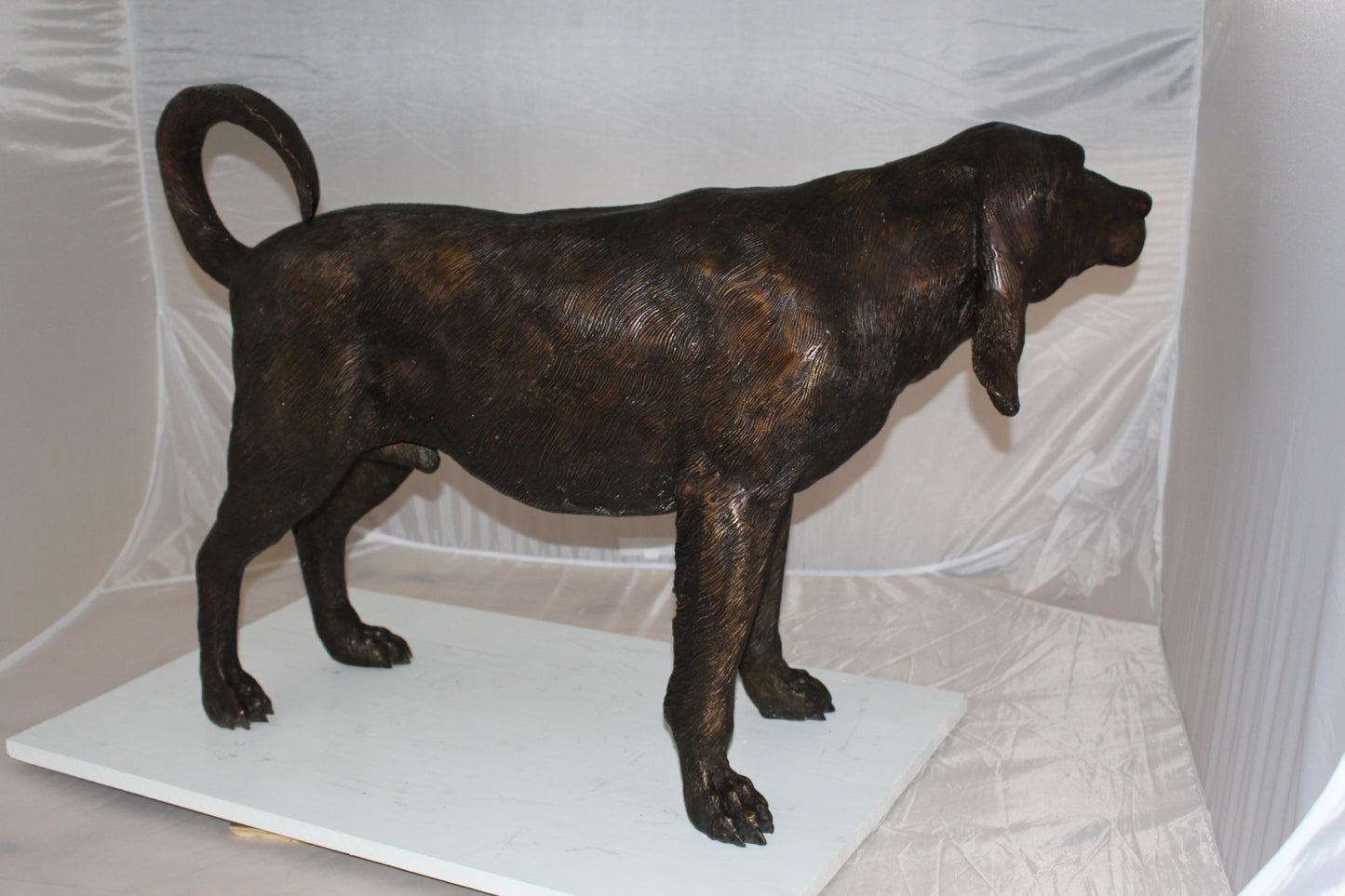 Hound dog Bronze Statue -  Size: 38"L x 12"W x 26"H. 