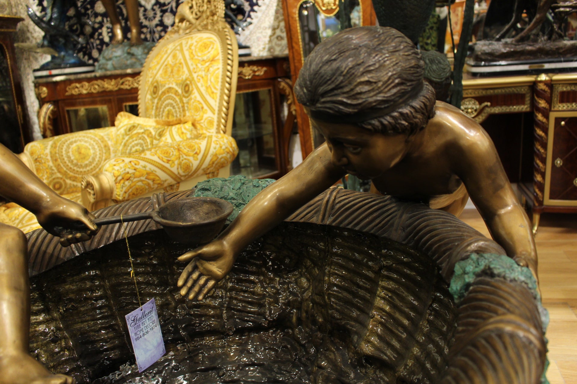 Kids Playing in Fountain Bronze Statue -  Size: 38"L x 32"W x 45"H. 