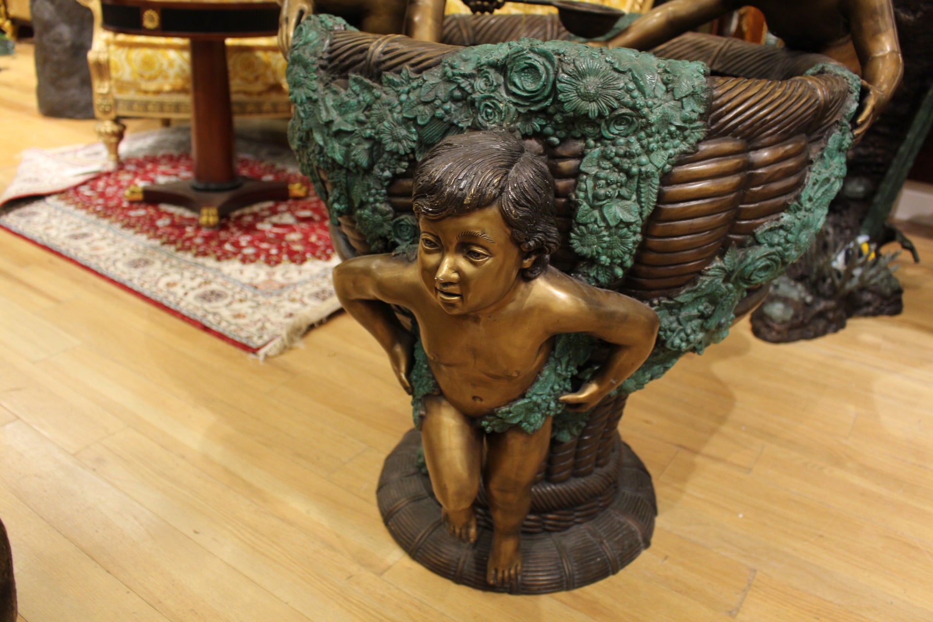 Kids Playing in Fountain Bronze Statue -  Size: 38"L x 32"W x 45"H. 