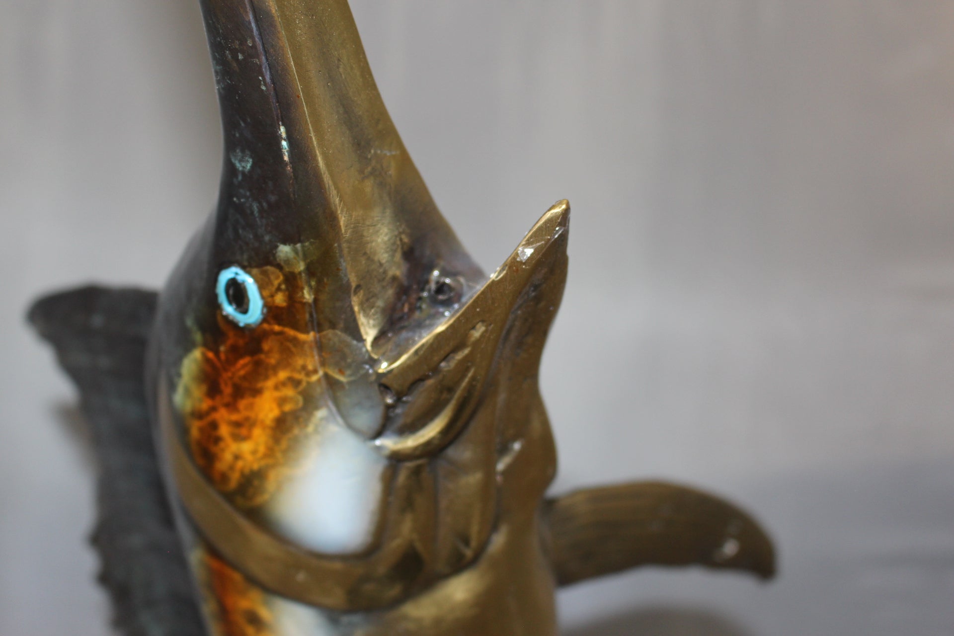One Sailfish Bronze Statue -  Size: 18"L x 18"W x 43"H. 