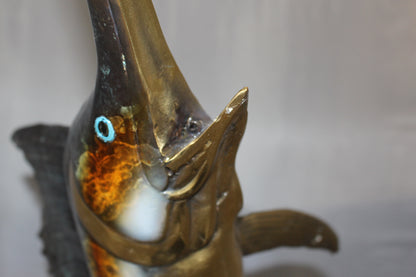 One Sailfish Bronze Statue -  Size: 18"L x 18"W x 43"H. 