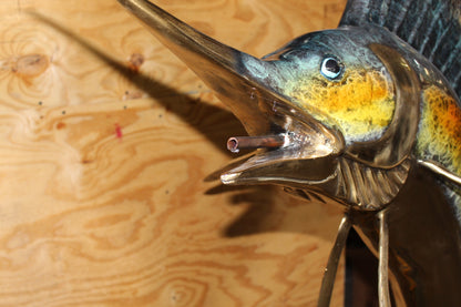 Large Sailfish Bronze Statue -  Size: 38"L x 24"W x 67"H. 