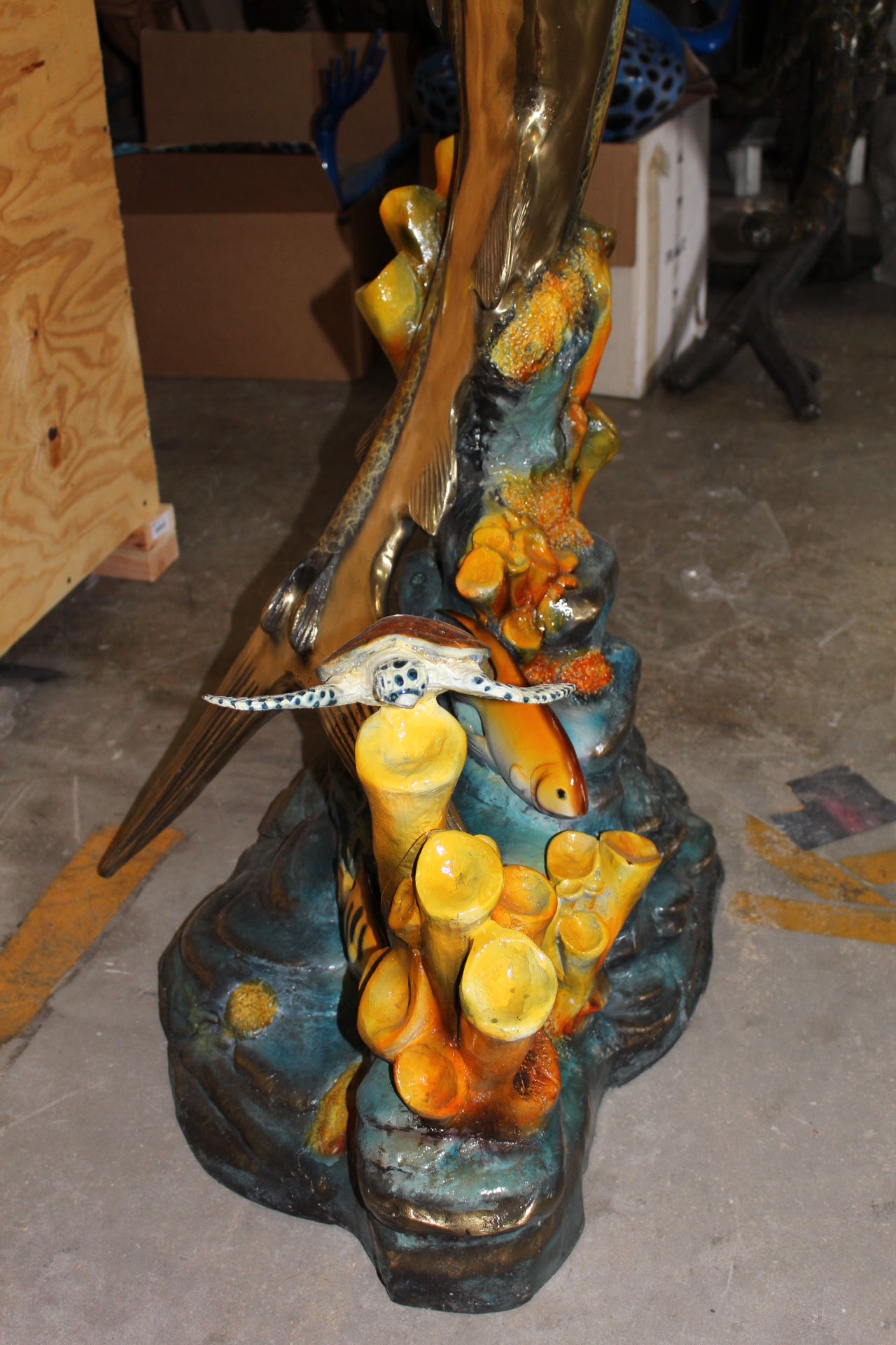 Large Sailfish Bronze Statue -  Size: 38"L x 24"W x 67"H. 