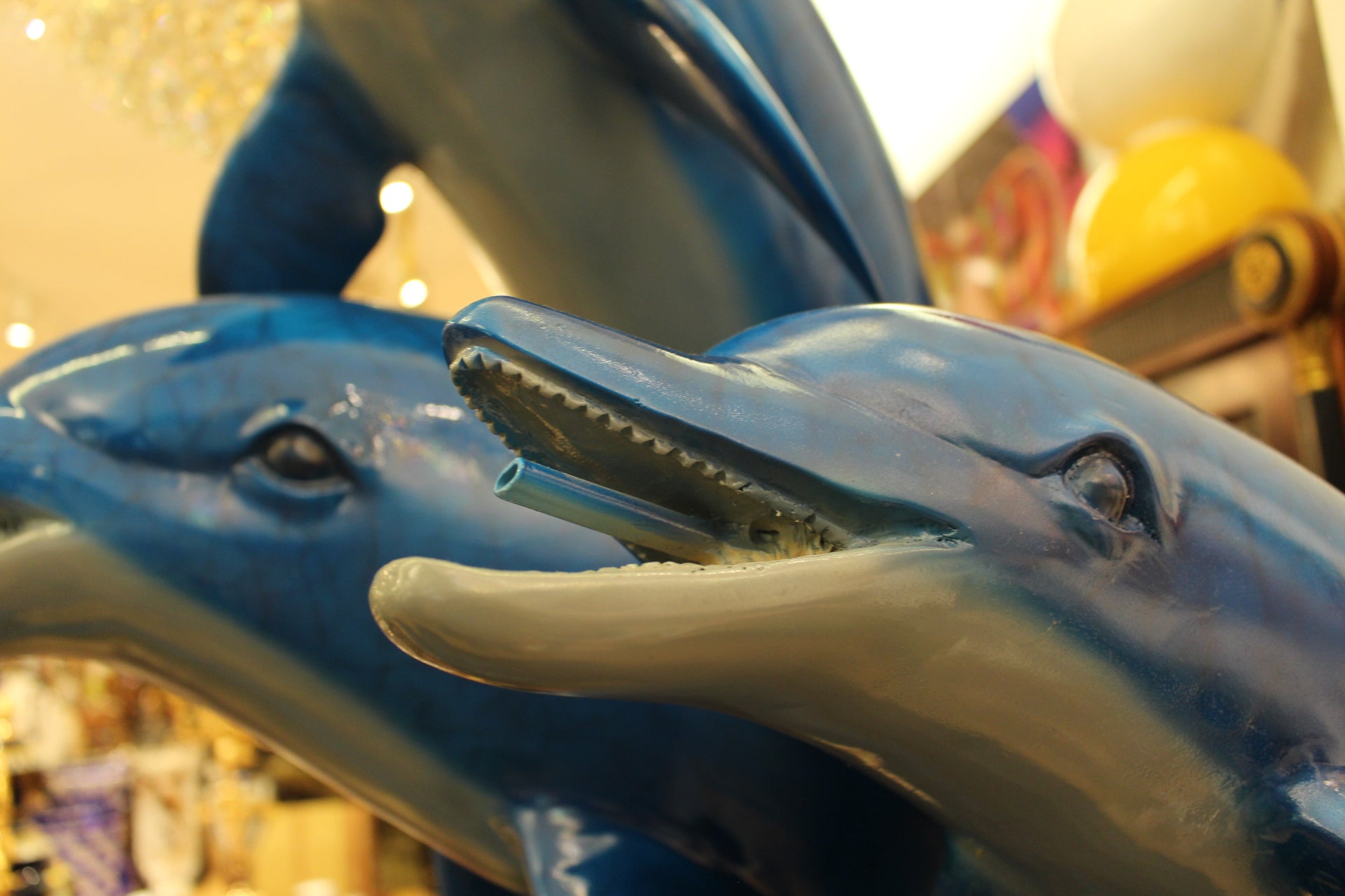 Five Dolphins On Wave Bronze Statue/Fountain  -  Size: 47"L x 27"W x 84"H. 