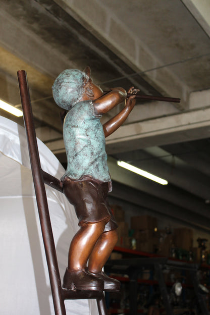 Three kids on a ladder Bronze Statue -  Size: 24"L x 22"W x 94"H. 