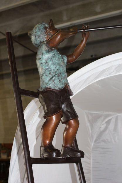 Three kids on a ladder Bronze Statue -  Size: 24"L x 22"W x 94"H. 