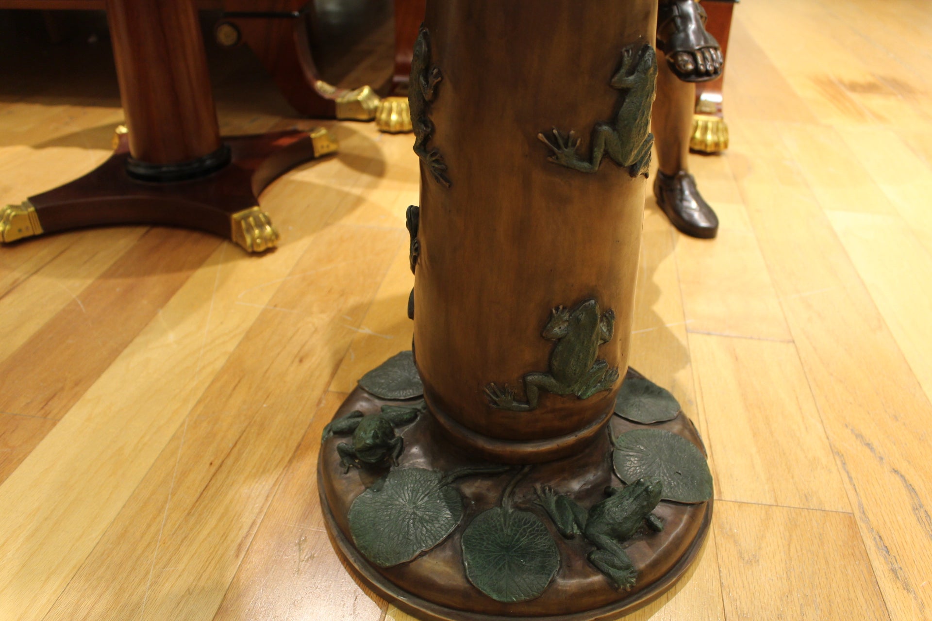 Boy Girl Drinking From Fountain Bronze Statue -  Size: 44"L x 24"W x 42"H. 