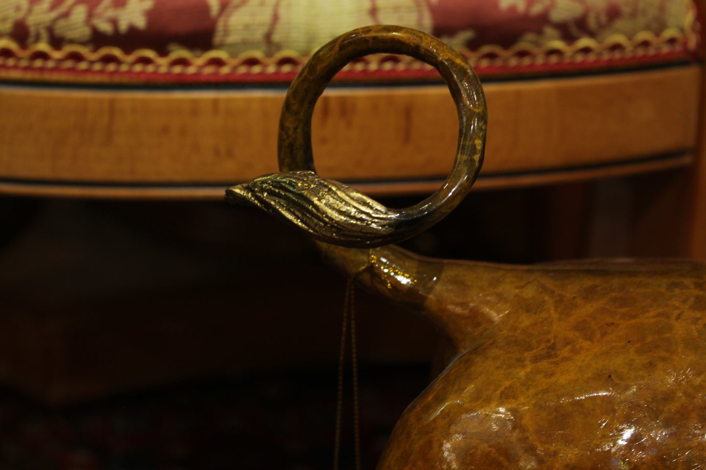 Bull Heads Down Small Bronze Statue -  Size: 24"L x 6"W x 16"H. 