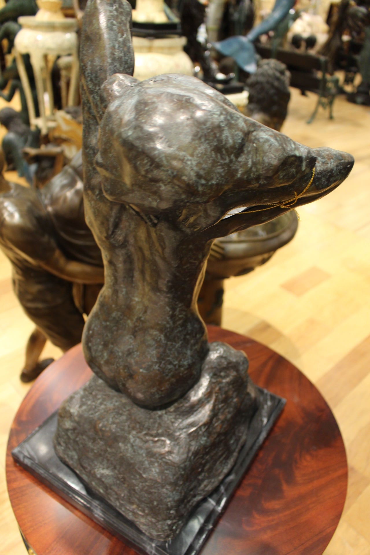 Woman Posing Naked Rodin Bronze Statue replica -  Size: 14"L x 13"W x 27"H. 