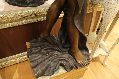 Beautiful Women Holding Drape Bronze Statue -  Size: 22"L x 18"W x 49"H. 