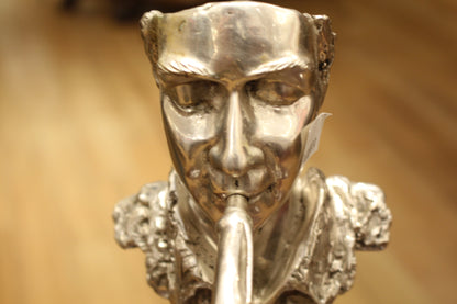 Man Playing Trombone Bronze Statue -  Size: 8"L x 5"W x 14"H. 