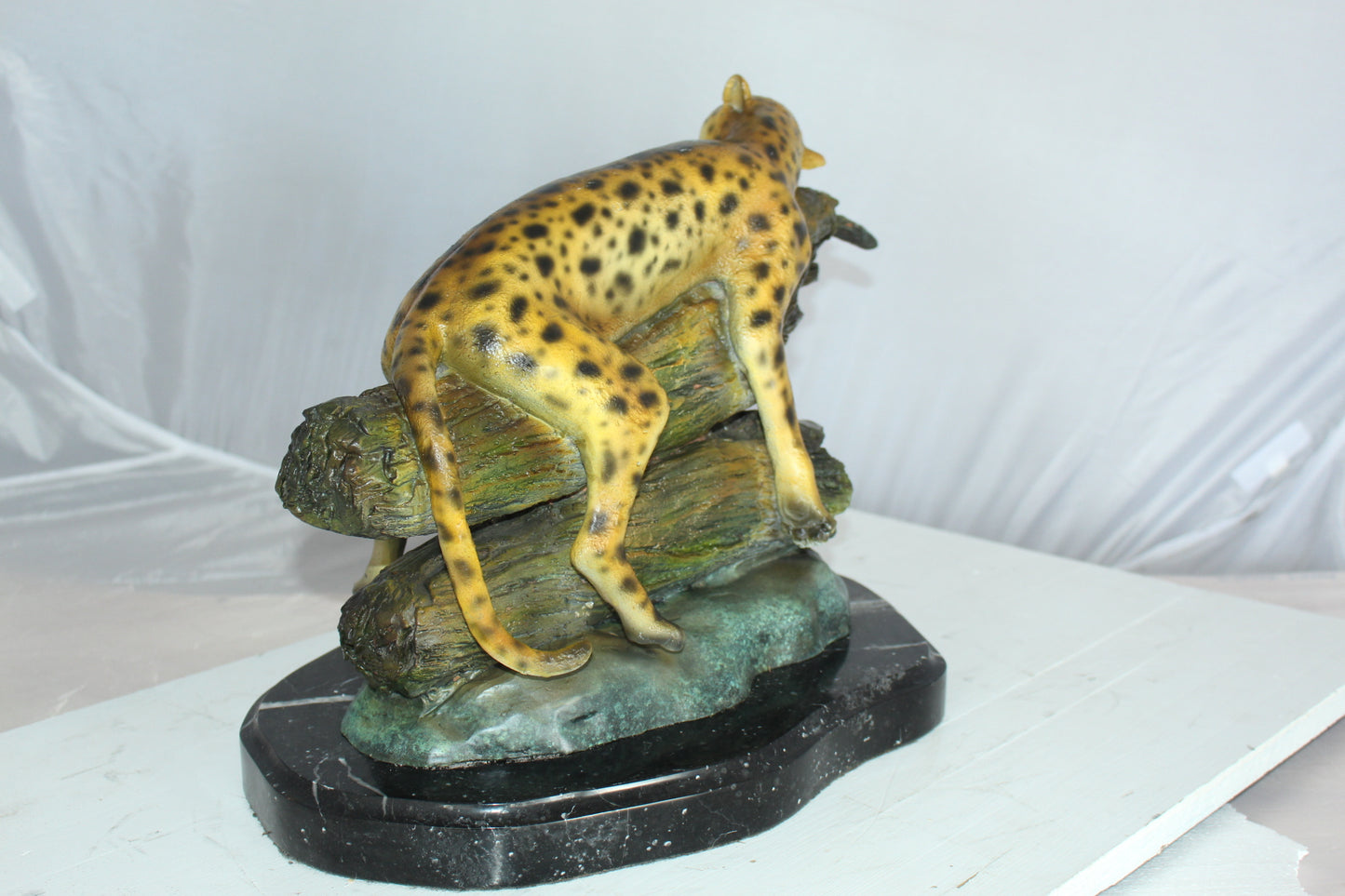 Resting Tiger Bronze Statue -  Size: 16"L x 12"W x 13"H.