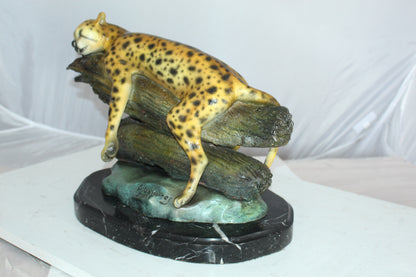Resting Tiger Bronze Statue -  Size: 16"L x 12"W x 13"H.
