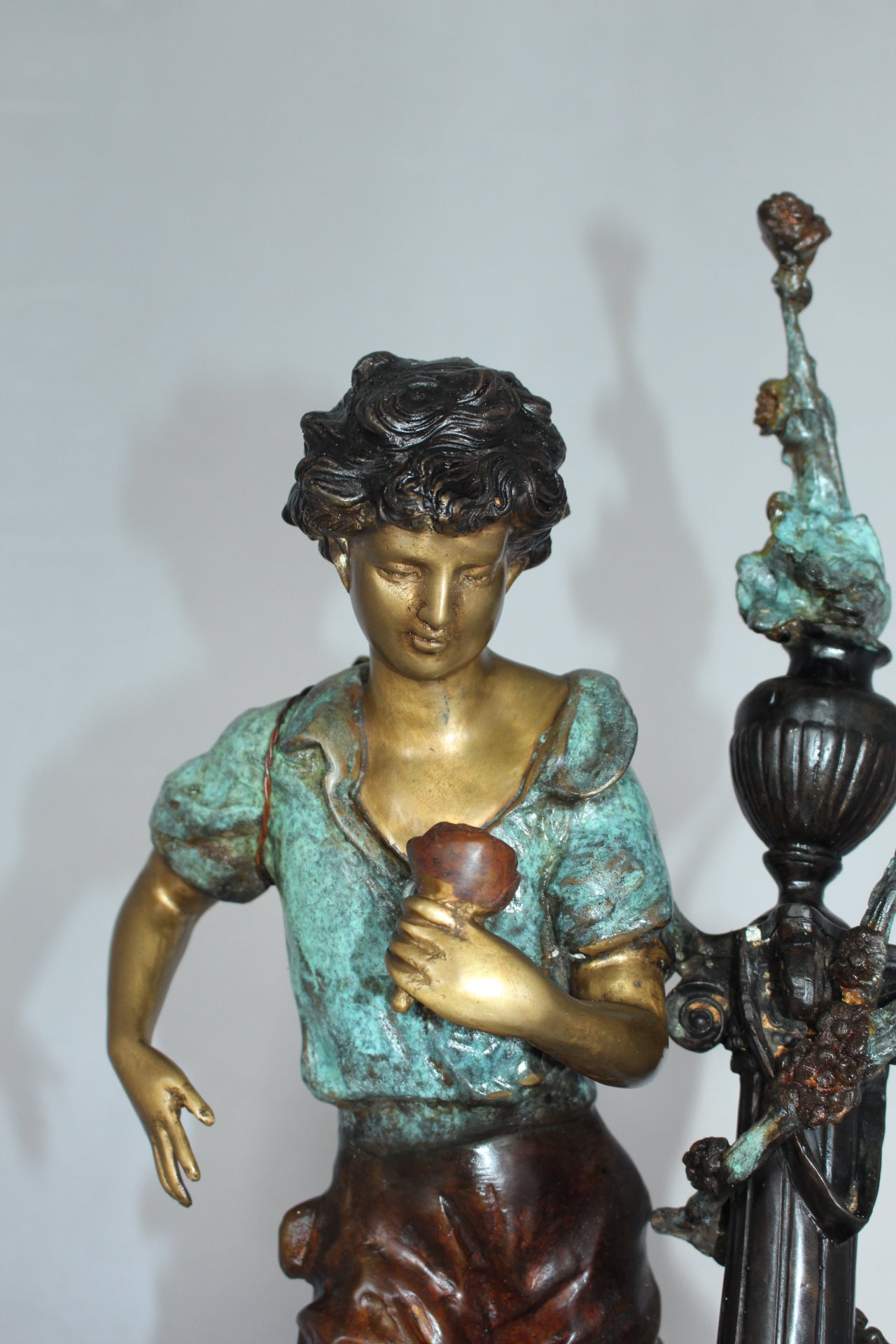 Les Amenes girl Bronze Statue -  Size: 9"L x 8"W x 25"H. 