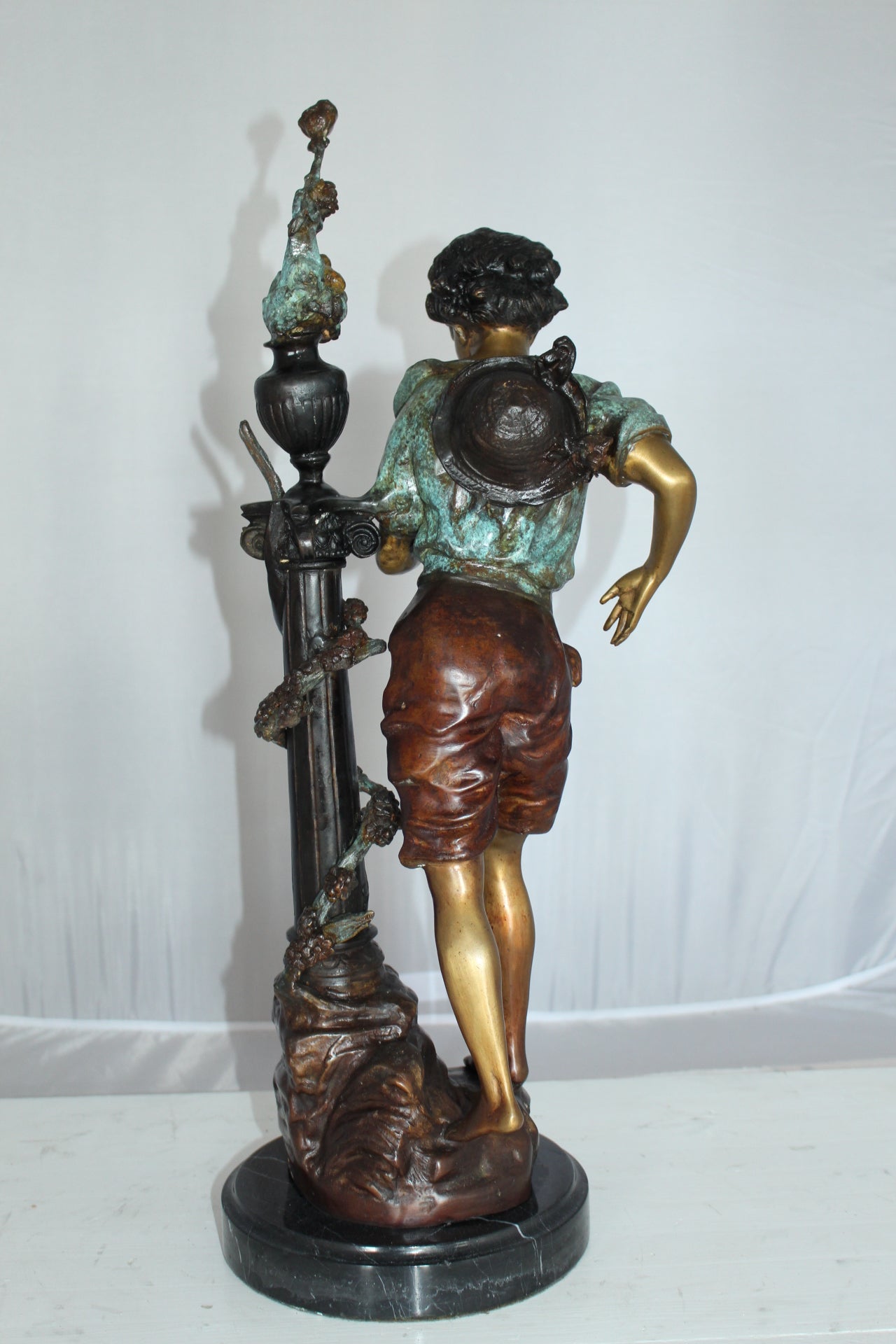 Les Amenes girl Bronze Statue -  Size: 9"L x 8"W x 25"H. 