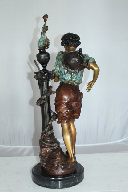 Les Amenes girl Bronze Statue -  Size: 9"L x 8"W x 25"H. 