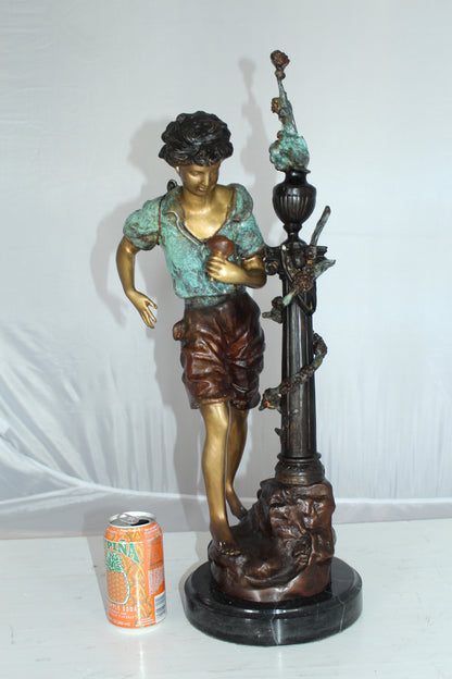 Les Amenes girl Bronze Statue -  Size: 9"L x 8"W x 25"H. 