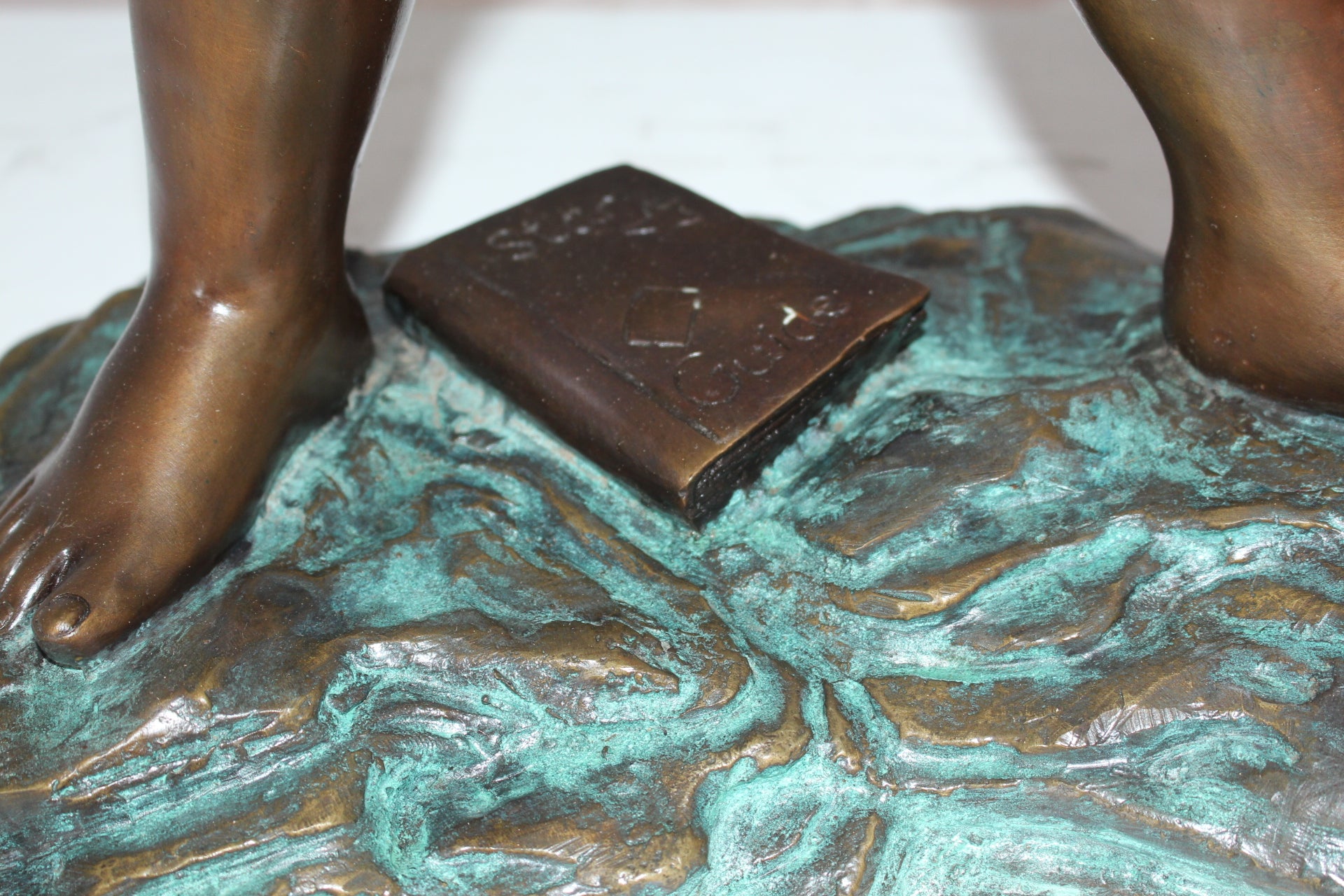 Boy with telescope Bronze Statue -  Size: 14"L x 10"W x 28"H. 