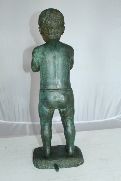 Boy with Sponge Bronze Statue -  Size: 8"L x 9"W x 22"H. 