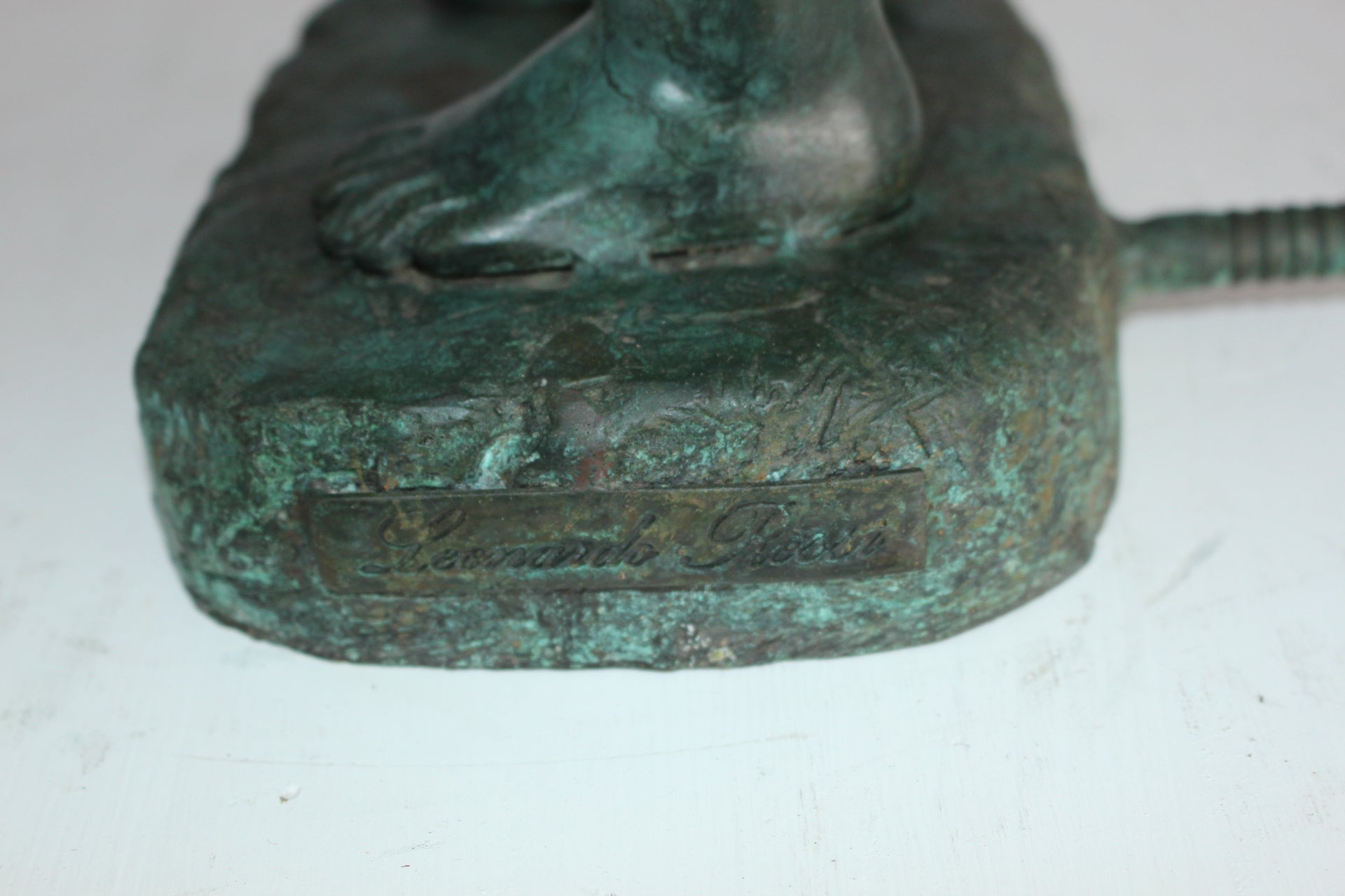 Boy with Sponge Bronze Statue -  Size: 8"L x 9"W x 22"H. 