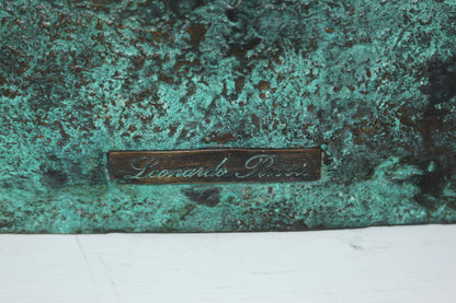 Lady on Wall fountain Bronze Statue -  Size: 12"L x 9"W x 21"H. 