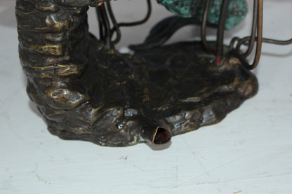Mermaid holding a Shell Fountain Bronze Statue Art Nude -  Size: 9"L x 12"W x 20"H.
