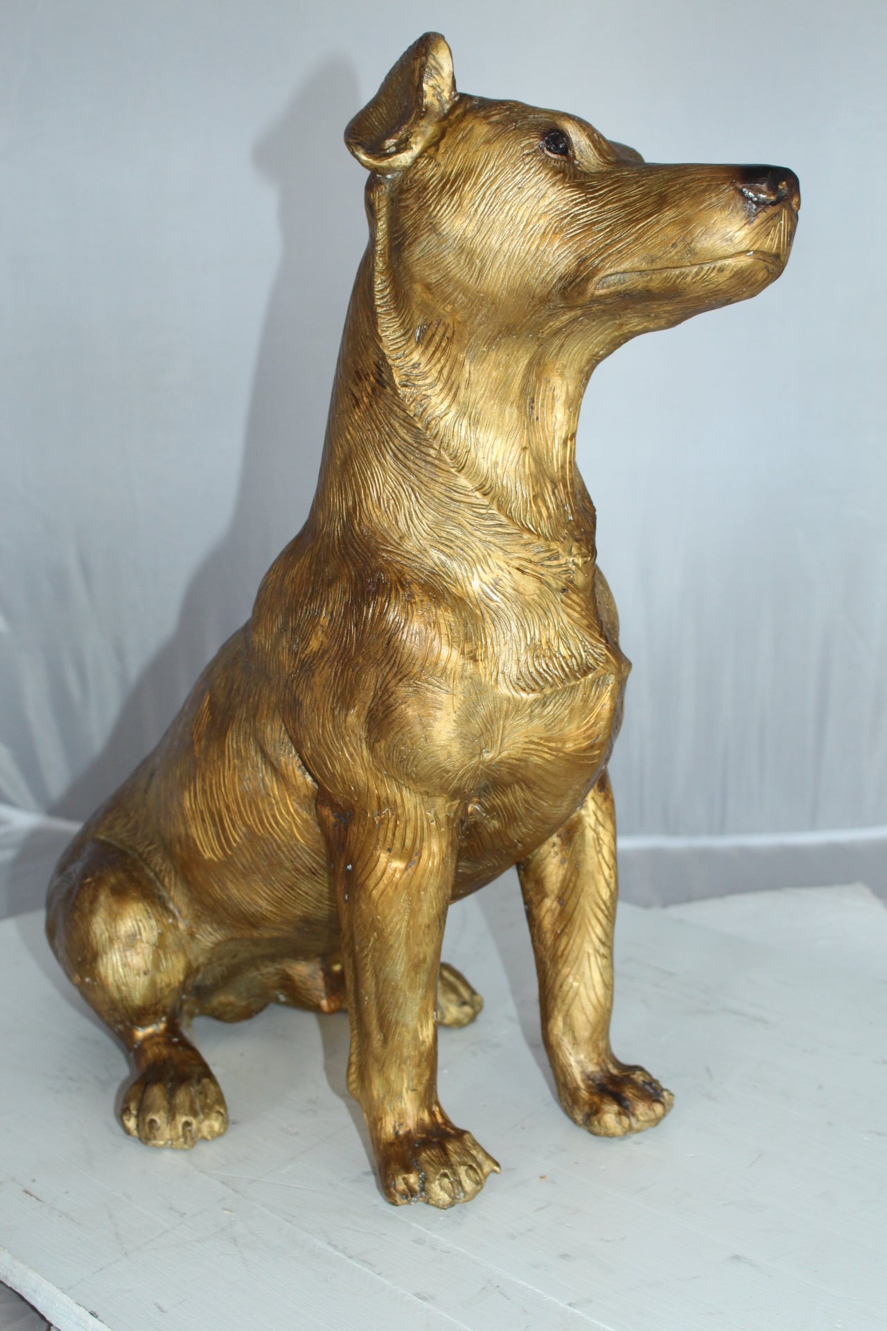 Jack Russell Dog Bronze Statue -  Size: 22"L x 8"W x 20"H. 