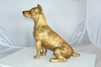 Jack Russell Dog Bronze Statue -  Size: 22"L x 8"W x 20"H. 