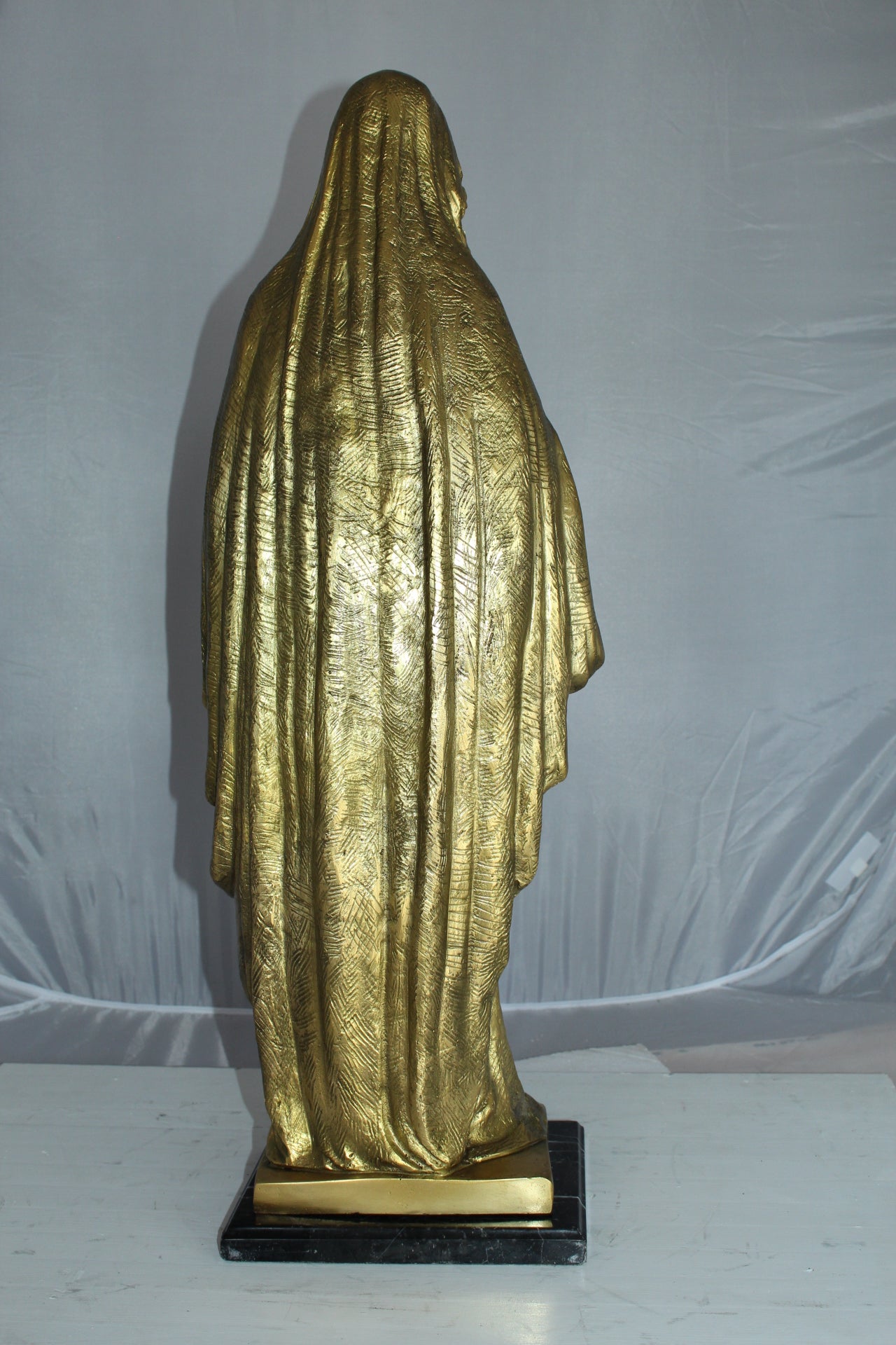 Blessed Virgin Mary Bronze Statue -  Size: 10"L x 8"W x 33"H. 
