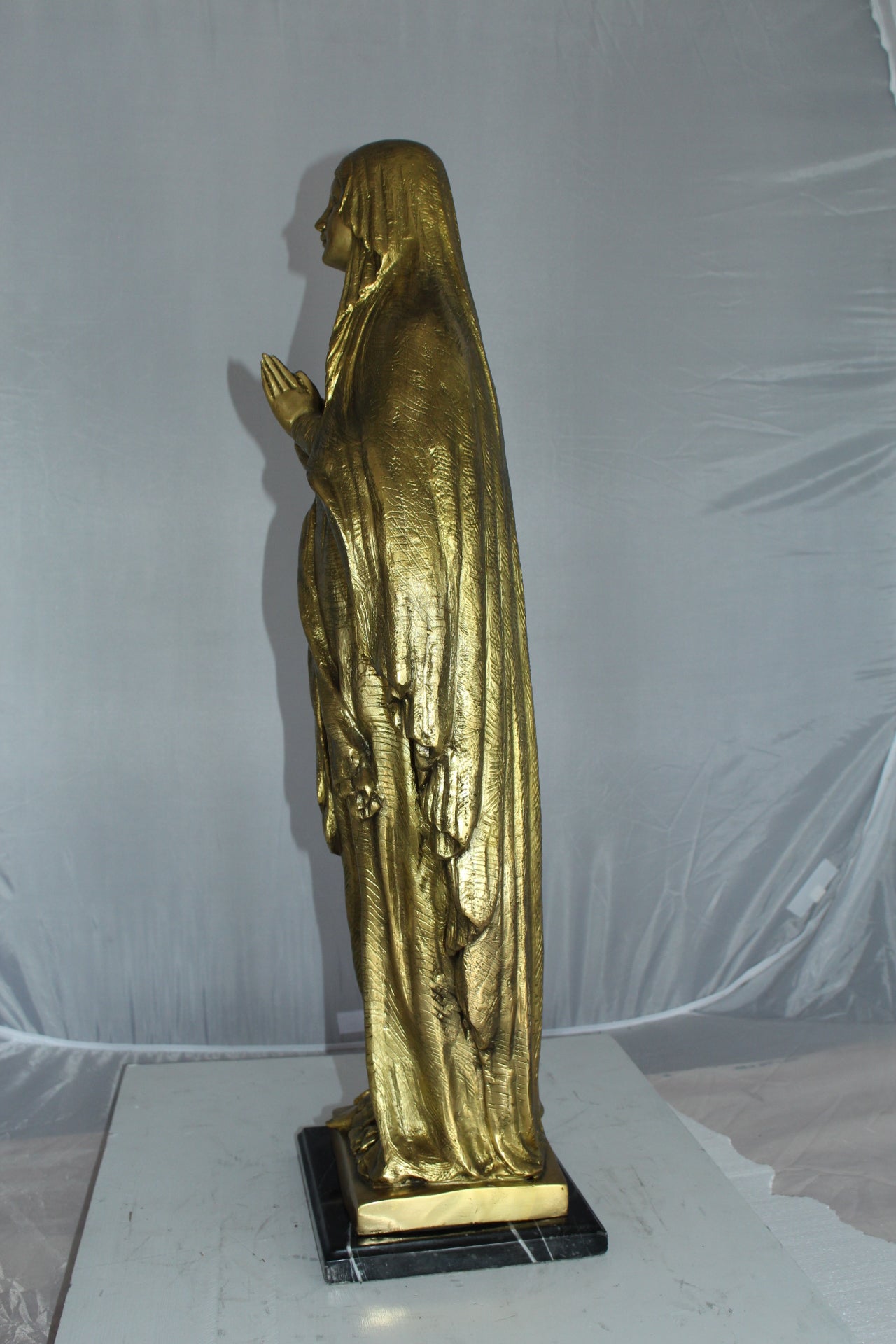 Blessed Virgin Mary Bronze Statue -  Size: 10"L x 8"W x 33"H. 