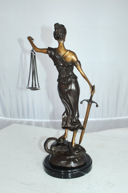 Lady Justice Bronze Statue -  Size: 6"L x 6"W x 18"H. 