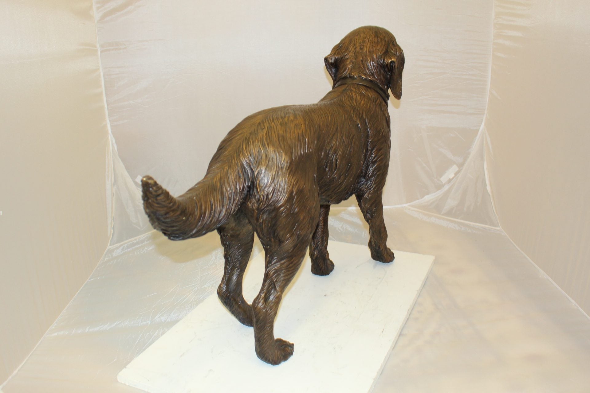 Golden retriever dog standing - Bronze Statue -  Size: 44"L x 10"W x 27"H. 